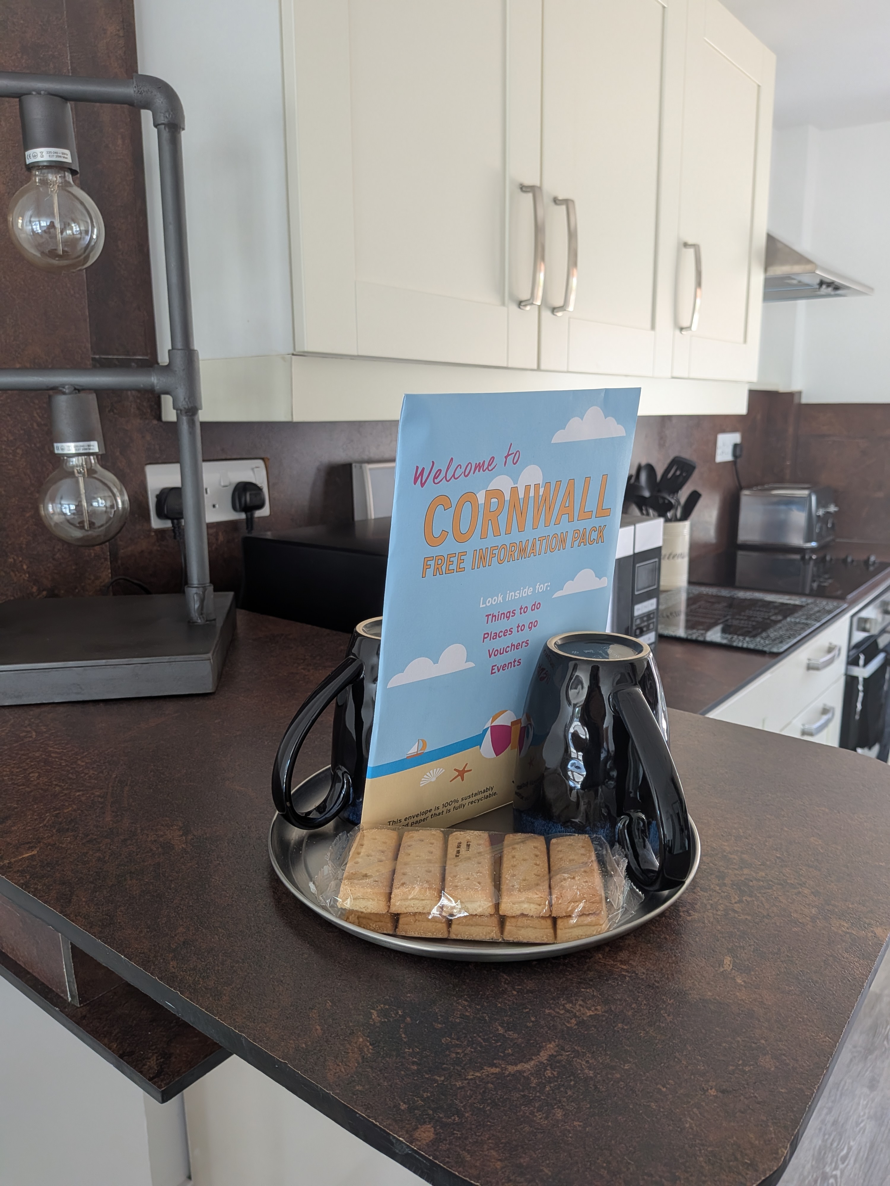 Tea and biscuits welcome tray